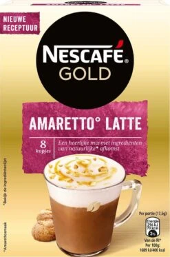 Nescafé Gold Amaretto Latte Oploskoffie - 6 Doosjes à 8 Zakjes -Koffie Drinken Winkel 794x1200 3