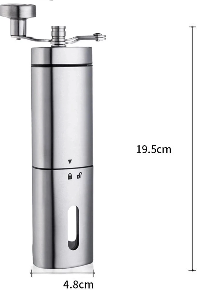 Comes In Handy - Koffiemolen Handmatig - Keramische Kern - Roestvrijstaal - Instelbare Maalgraad 6 Comes In Handy - Koffiemolen Handmatig - Keramische Kern - Roestvrijstaal - Instelbare Maalgraad - Afbeelding 6