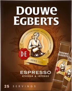 Douwe Egberts Espresso Sticks Oploskoffie - 6 X 25 Zakjes -Koffie Drinken Winkel 954x1200