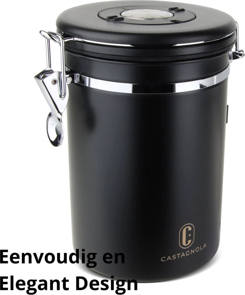 Castagnola Koffie Bewaarbus - Luchtdicht Met CO2 Uitlaat - Voor 600 Gram Koffiebonen - Koffieblik Matzwart Voorraadbussen - Voorraadbus - 1.8L 6 Castagnola Koffie Bewaarbus - Luchtdicht Met CO2 Uitlaat - Voor 600 Gram Koffiebonen - Koffieblik Matzwart Voorraadbussen - Voorraadbus - 1.8L - Afbeelding 6