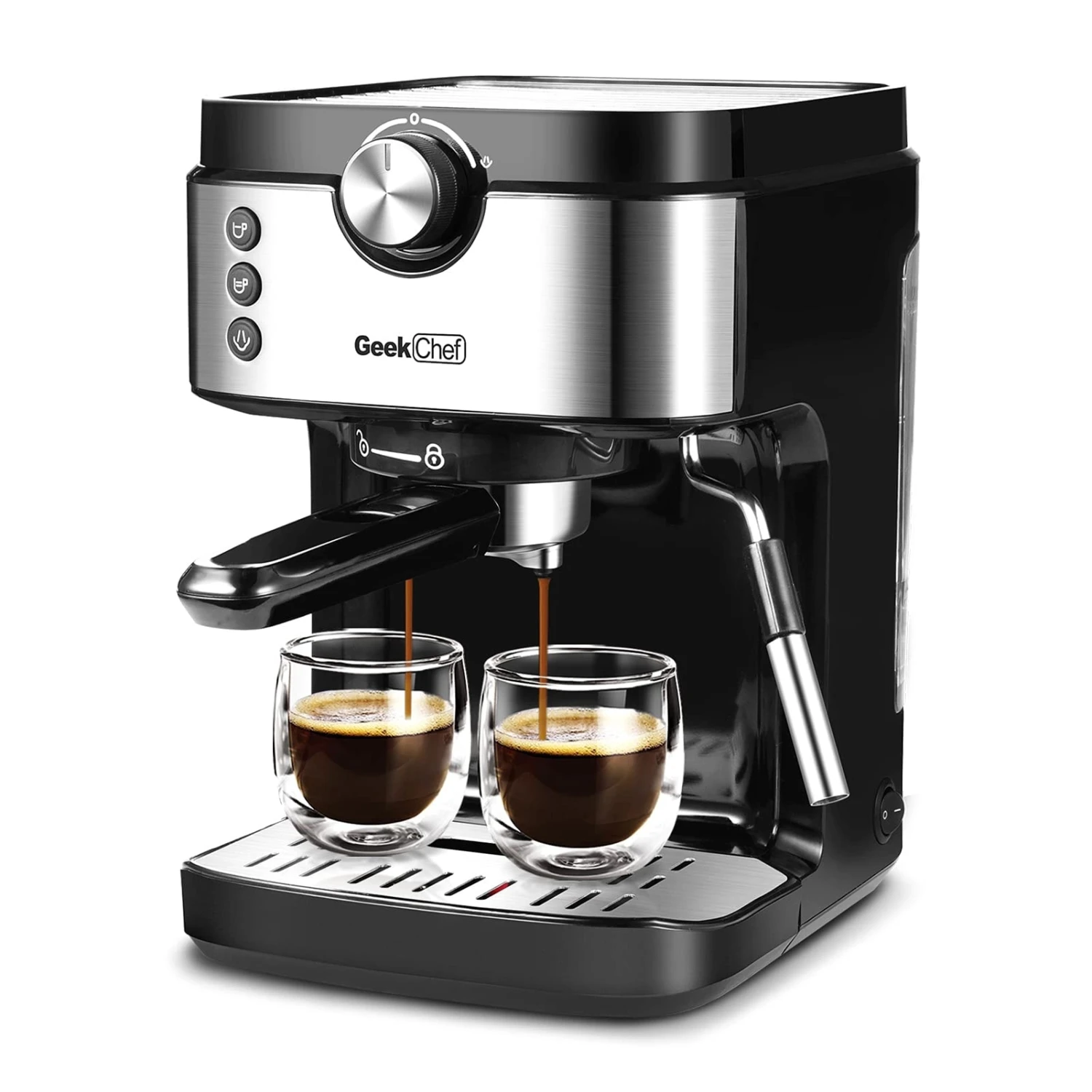 Espresso Machine 20 Bar Coffee Machine With Foaming Milk Frother Wand, 1300W No-Leaking 900 Ml Removable Water Tank Coffee Maker 2 Espresso Machine 20 Bar Coffee Machine With Foaming Milk Frother Wand, 1300W No-Leaking 900 Ml Removable Water Tank Coffee Maker - Afbeelding 2