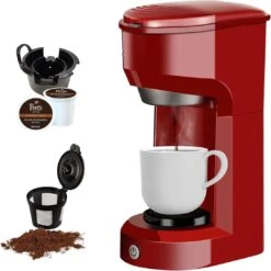 Single Serve Coffee Maker 6-14OZ With Filter Coffee Brewer -Koffie Drinken Winkel Single Serve Coffee Maker 6 14OZ With Filter Coffee Brewer 11