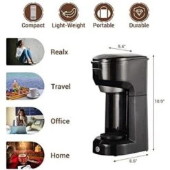 Single Serve Coffee Maker 6-14OZ With Filter Coffee Brewer -Koffie Drinken Winkel Single Serve Coffee Maker 6 14OZ With Filter Coffee Brewer 2
