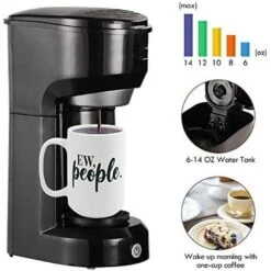 Single Serve Coffee Maker 6-14OZ With Filter Coffee Brewer -Koffie Drinken Winkel Single Serve Coffee Maker 6 14OZ With Filter Coffee Brewer 3