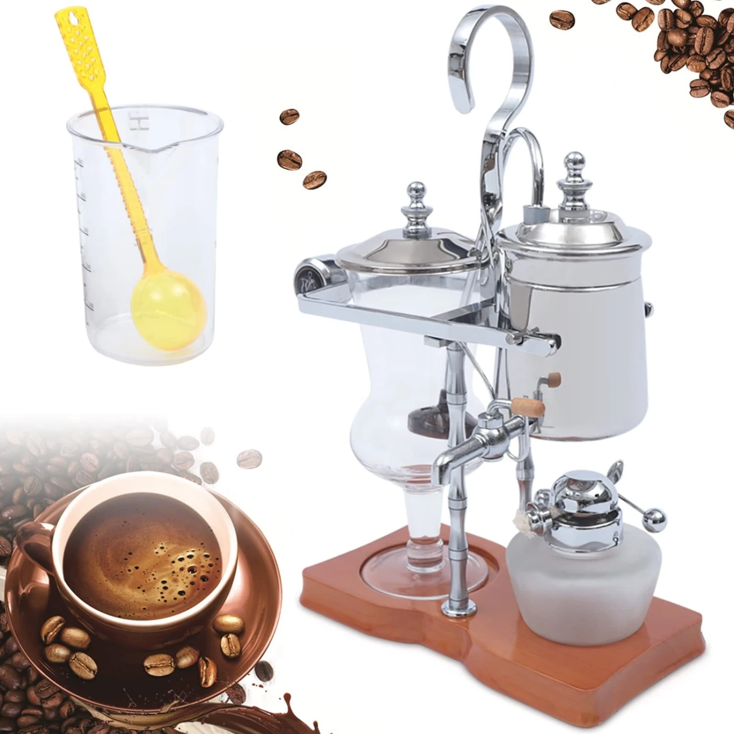 Siphon Syphon Coffee Maker Siphon Brewer, Elegant Retro-Style Design 3 Siphon Syphon Coffee Maker Siphon Brewer, Elegant Retro-Style Design - Afbeelding 3