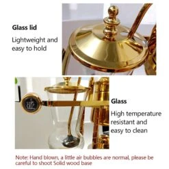 Syphon Coffee Maker, Siphon Brewer Siphon Brewer Golden 15OZ Capacity 12 Syphon Coffee Maker, Siphon Brewer Siphon Brewer Golden 15OZ Capacity -Koffie Drinken Winkel Syphon Coffee Maker2C Siphon Brewer Siphon Brewer Golden 15OZ Capacity 5