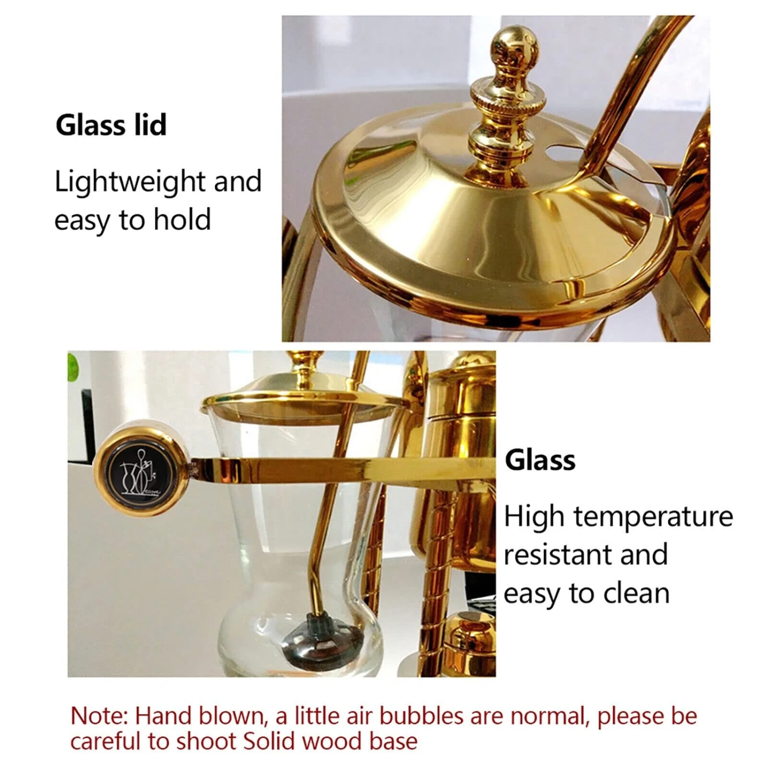 Syphon Coffee Maker, Siphon Brewer Siphon Brewer Golden 15OZ Capacity 6 Syphon Coffee Maker, Siphon Brewer Siphon Brewer Golden 15OZ Capacity - Afbeelding 6